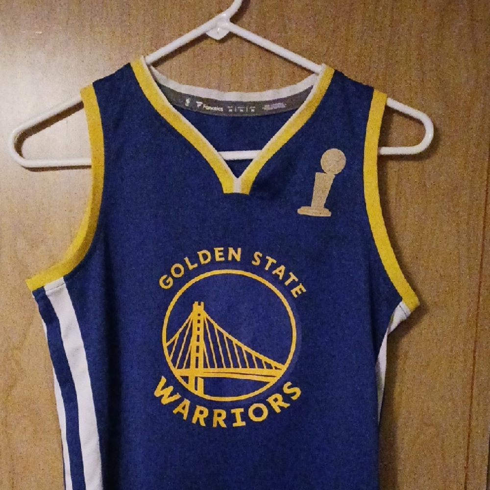 Fanatics Golden State Warriors Blue Jersey with Championship Patch